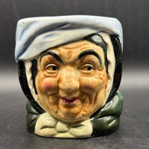 Vintage Marutomoware Sairey Gamp Hand Painted Ceramic Cup Vessel, Toby Mug